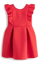 Baker by Ted Kids' Ruffle Shoulder Scuba Dress Red at Nordstrom,