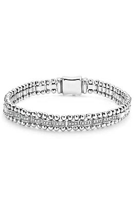 LAGOS Caviar Spark Diamond Link Bracelet in Silver/Diamond at Nordstrom