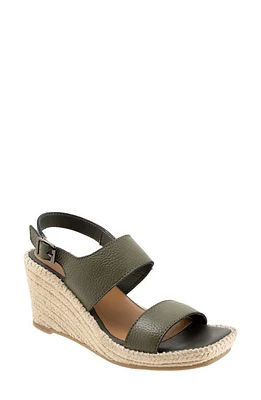 SoftWalk Hartley Slingback Espadrille Wedge Sandal Dark Olive at Nordstrom,