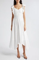 Ramy Brook Bria Pleated Handkerchief Hem Midi Dress White Springtime Burnout at Nordstrom,