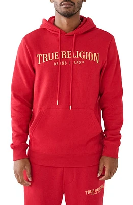 True Religion Brand Jeans Shine Arch Embroidered Pullover Hoodie at Nordstrom,