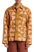 Bode Kaleidoscope Quilted Jacket Khaki Peach at Nordstrom,