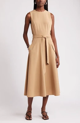 Nordstrom Tie Belt Fit & Flare Dress at Nordstrom,