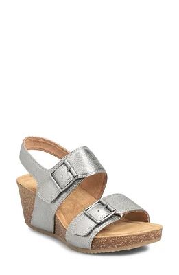 Comfortiva Erlina Wedge Sandal Grey-Gold at Nordstrom,