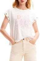 Desigual Berlin Embellished Cotton Graphic T-Shirt White at Nordstrom,