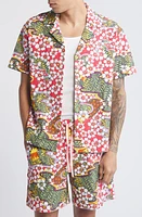 Billionaire Boys Club Mainland Floral Organic Cotton Seersucker Camp Shirt Bleach White at Nordstrom,