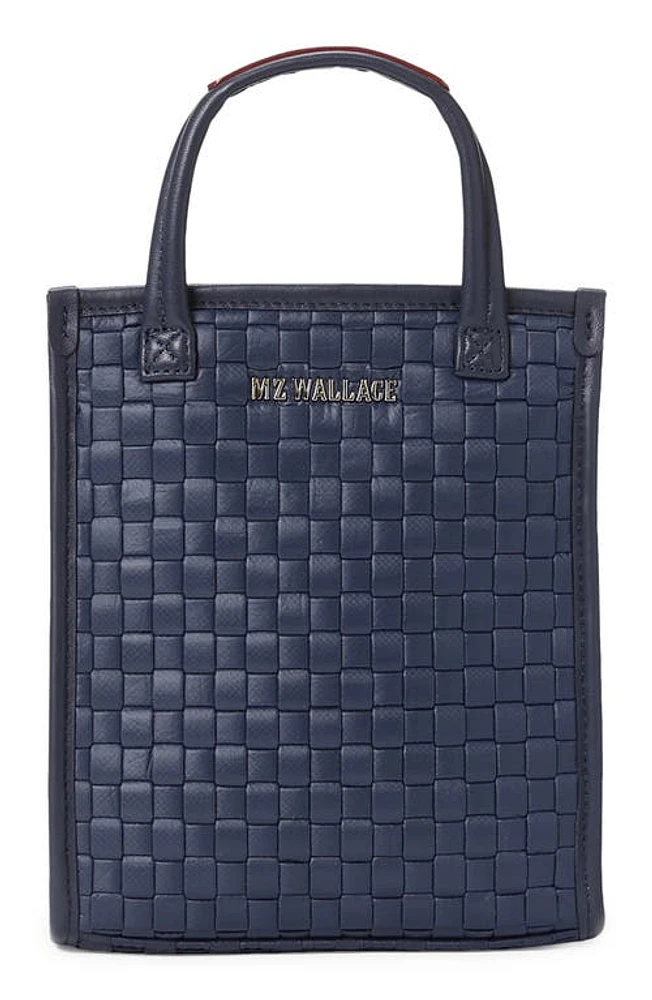 MZ Wallace Micro Woven Nylon Box Tote in Navy at Nordstrom