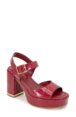 Kenneth Cole Darla Ankle Strap Platform Sandal Rio Red Croco at Nordstrom,