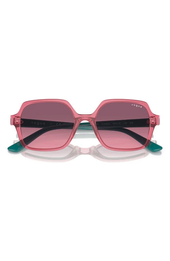 VOGUE Kids' 46mm Gradient Square Sunglasses in Transparent Red at Nordstrom