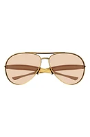 Bottega Veneta 64mm Oversize Pilot Sunglasses in Gold at Nordstrom