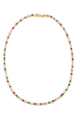 Petit Moments Rainbow Crystal Tennis Necklace in Gold Multi at Nordstrom