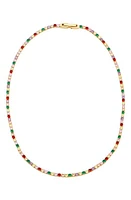 Petit Moments Rainbow Crystal Tennis Necklace in Gold Multi at Nordstrom