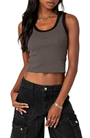 EDIKTED Alix Lace Rib Crop Tank at Nordstrom