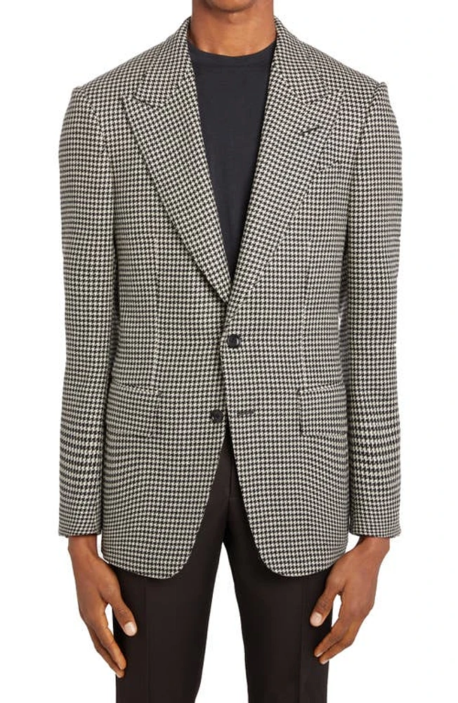 TOM FORD Cooper Houndstooth Wool, Mohair & Cashmere Sport Coat Combo White at Nordstrom, Us