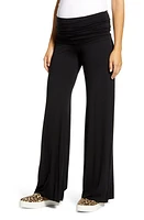 Maternal America Flare Leg Knit Maternity Pants Black at Nordstrom,