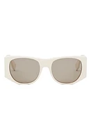 'Fendi Baguette 54mm Oval Sunglasses in Ivory /Brown at Nordstrom