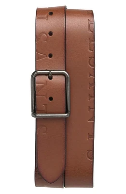 AllSaints Cutoff Logo Belt in Bitter Brown at Nordstrom, Size 42