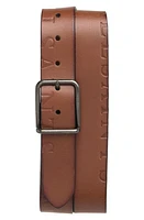 AllSaints Cutoff Logo Belt in Bitter Brown at Nordstrom, Size 42