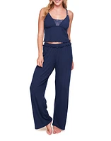 Adore Me Valencia Pajama Cami And Pants Set Dark Blue at Nordstrom,