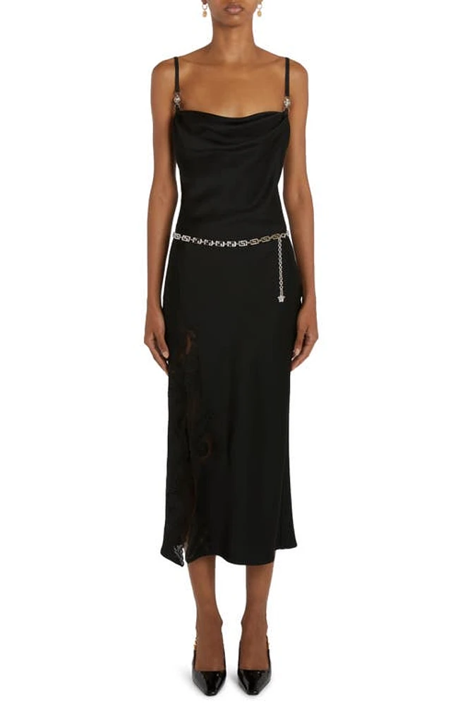 Versace Slinky Midi Cocktail Dress in Black at Nordstrom, Size 0 Us