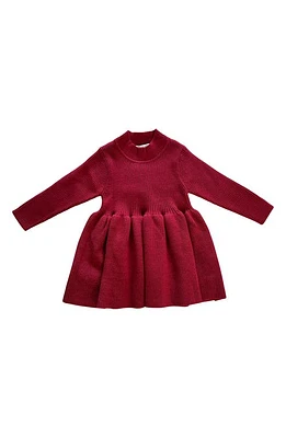 Ashmi & Co. Falyn Long Sleeve Cotton Sweater Dress Wine Red at Nordstrom, M