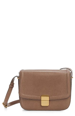 MANGO Lizard Embossed Crossbody Bag in Light/Pastel Brown at Nordstrom