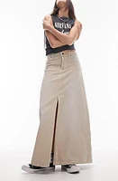 Topshop Denim Maxi Skirt Beige at Nordstrom, Us