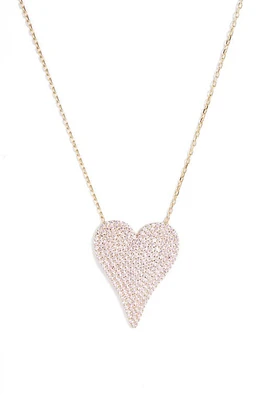 SHYMI Pavé Heart Pendant Necklace in Gold /Light Pink at Nordstrom, Size 18