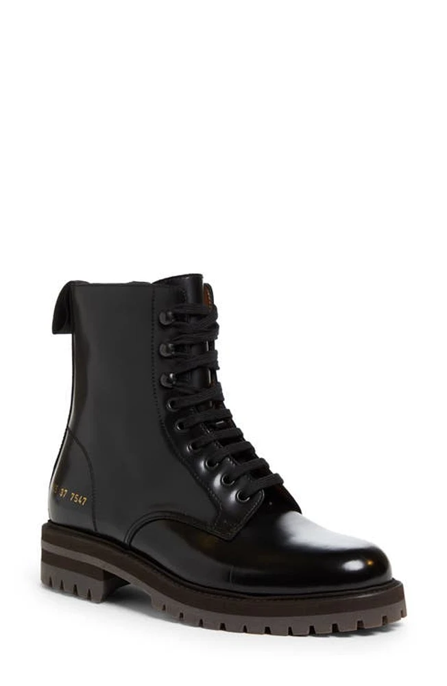 Common Projects Zip Combat Boot Black at Nordstrom,