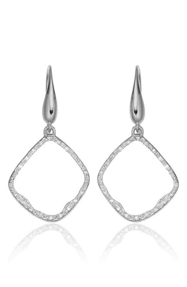 Monica Vinader Riva Diamond Hoop Drop Earrings in Silver at Nordstrom