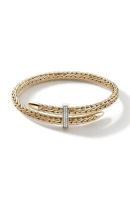 John Hardy Classic Spear Pavé Diamond Flex Bracelet in Gold at Nordstrom