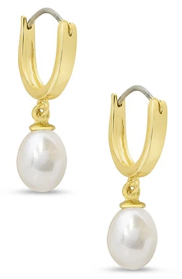 Lily Nily Kids' Pearl Drop Hoop Earrings in Gold at Nordstrom