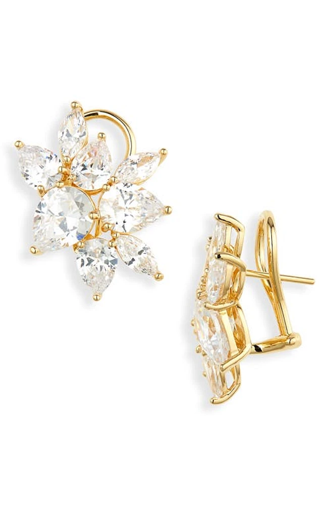 Judith Leiber Large Cubic Zirconia Cluster Earrings in Gold Clear at Nordstrom