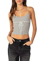 EDIKTED Emily Rib Crop Camisole Gray-Melange at Nordstrom,