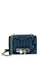 Alexander McQueen Jeweled Denim Shoulder Bag in Blue at Nordstrom