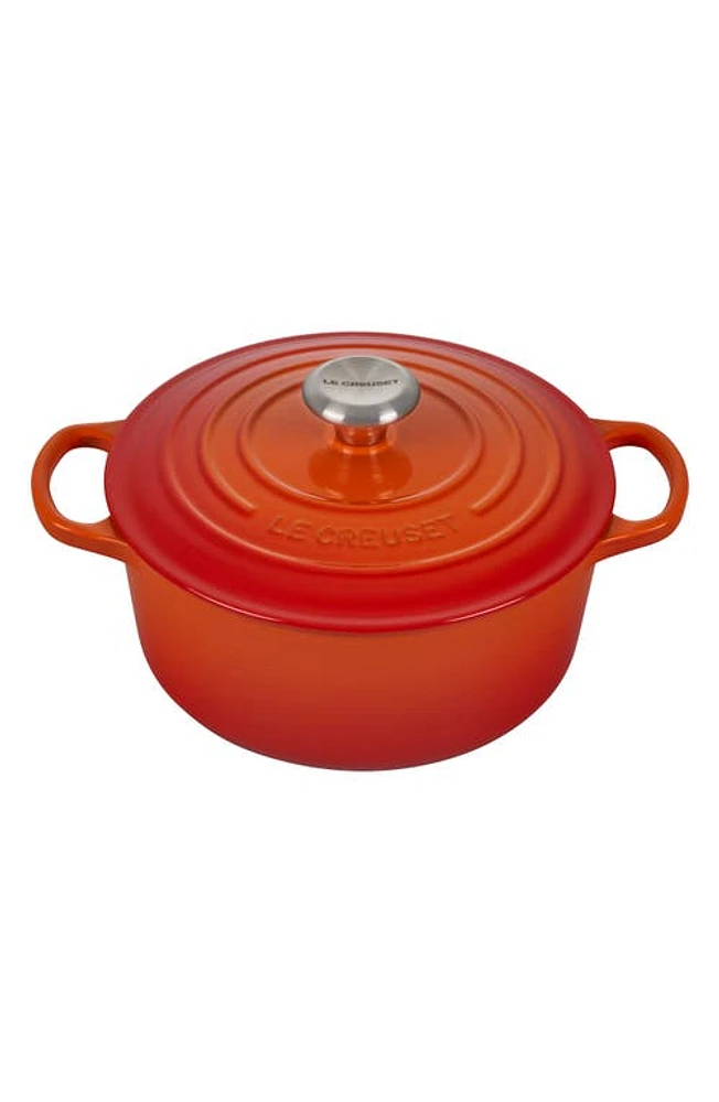 Le Creuset Signature 4.5-Quart Round Enamel Cast Iron Dutch Oven in Flame at Nordstrom