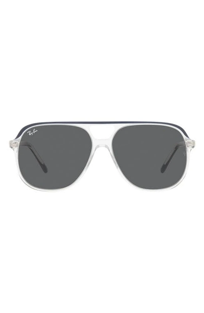 Ray-Ban 56mm Polarized Square Sunglasses in Blu On Trasparent at Nordstrom