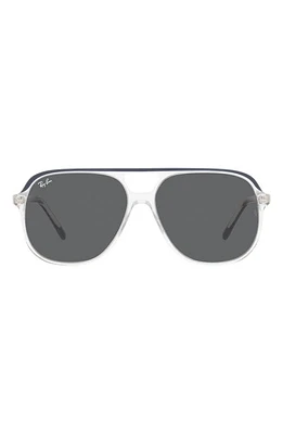 Ray-Ban 56mm Polarized Square Sunglasses in Blu On Trasparent at Nordstrom