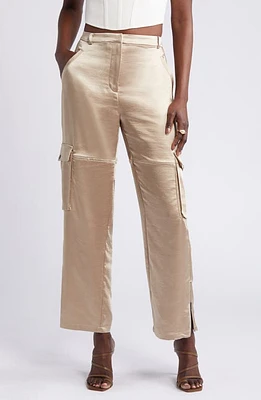 Open Edit Satin Cargo Pants at Nordstrom,