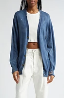 R13 Destroyed Cotton Boyfriend Cardigan Dark Indigo at Nordstrom,