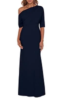 Betsy & Adam One-Shoulder Crepe Scuba Trumpet Gown at Nordstrom,