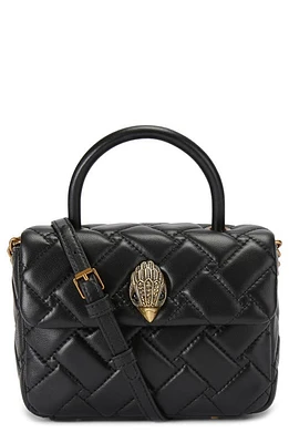 Kurt Geiger London Mini Kensington Quilted Leather Top Handle Bag in Black at Nordstrom