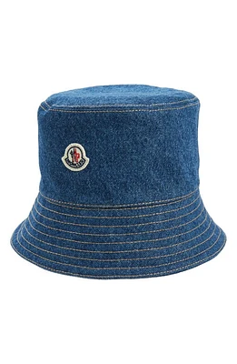 Moncler Archivio DNA Denim Bucket Hat Dark Navy Blue at Nordstrom,