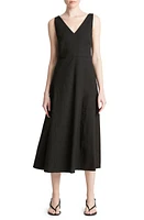 Vince Relaxed Sleeveless Linen Blend Midi Dress at Nordstrom,