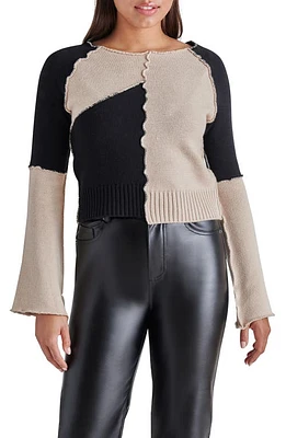 Steve Madden Rylee Colorblock Reverse Seam Sweater in New Taupe at Nordstrom, Size X-Large