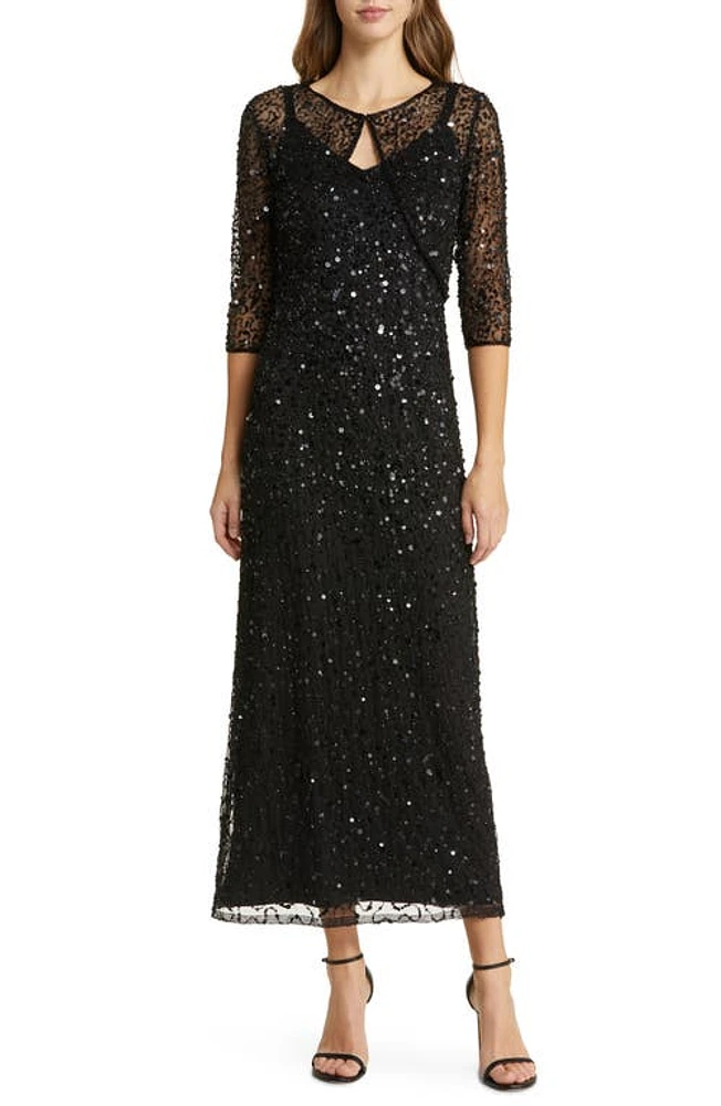 Pisarro Nights Beaded Cocktail Dress with Bolero Black at Nordstrom,