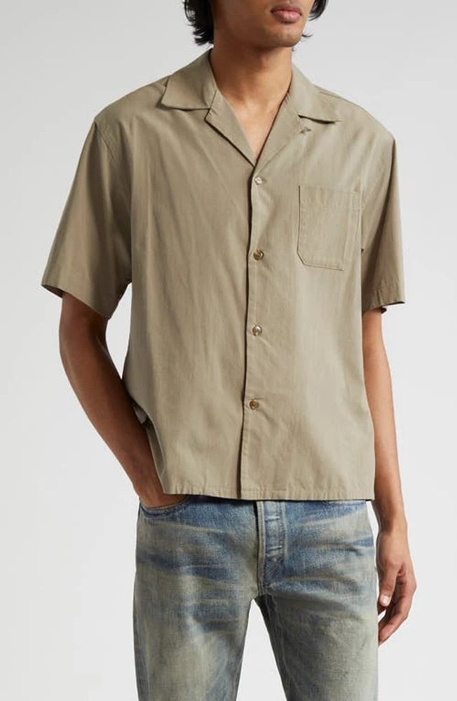 John Elliott Solid Camp Shirt Bark at Nordstrom,