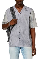 DIESEL Trucker Stripe Camp Shirt Black at Nordstrom, Us