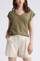 Nordstrom Sleeveless V-Neck Cotton T-Shirt at Nordstrom,