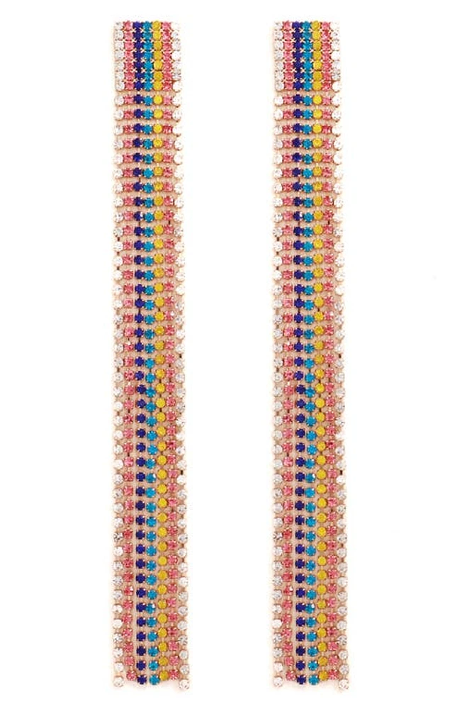 Petit Moments Rainbow Crystal Fringe Earrings in Multi at Nordstrom